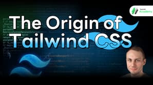 Cover image of "The Journey of Tailwind CSS" featuring the Tailwind logo and Adam Wathan, the creator.