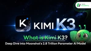 Banner introducing the Kimi K3 AI model by Moonshot with 2.8 trillion parameters