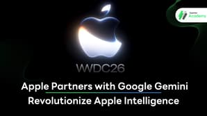 Apple Intelligence and Google Gemini logos featured at WWDC26